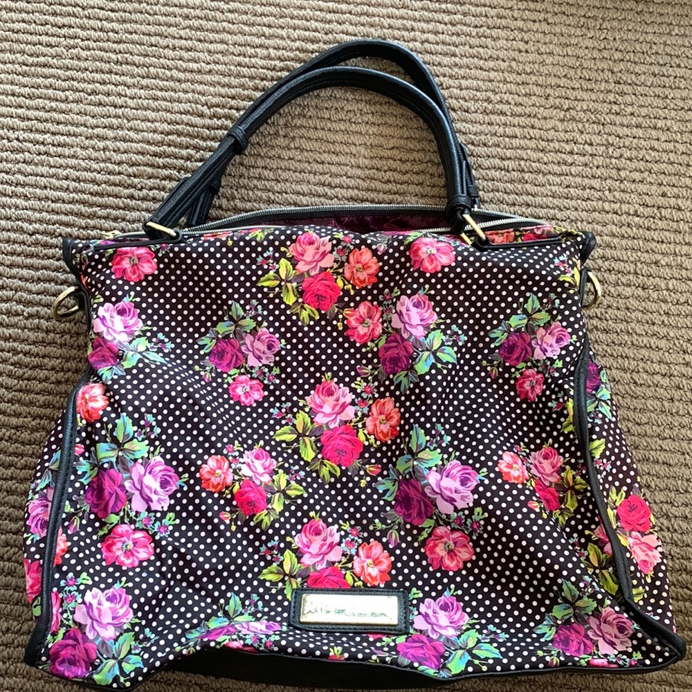 Betsy Johnson floral print satchel bag